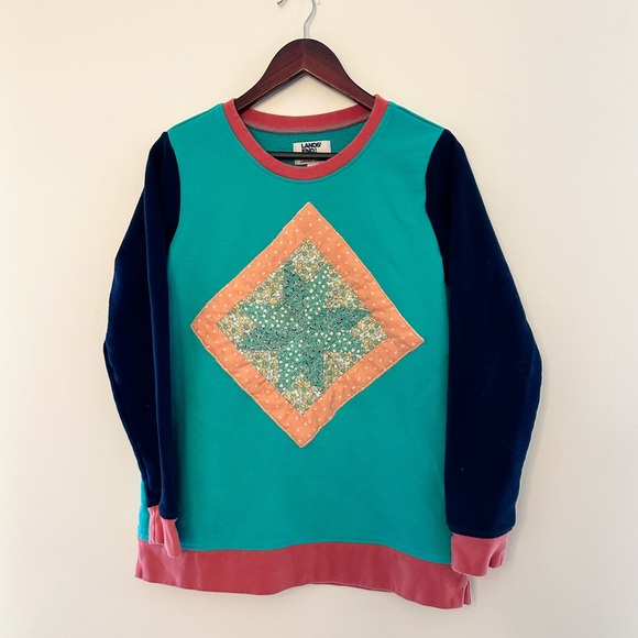 Retro 80s Quilt / Patchwork Crewneck Sweatshirt - Picture 3 of 9